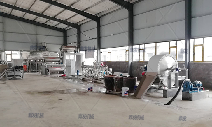 鼎發(fā)日產(chǎn)5噸綠豆淀粉設(shè)備山西長治客戶運行現(xiàn)場